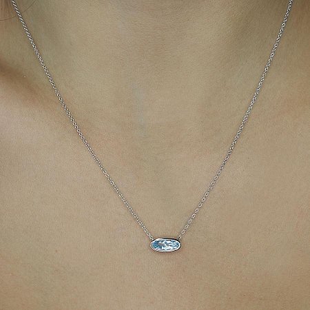 Necklace with Natural Aquamarine