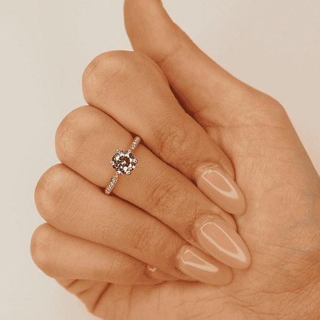 Dalia 1.01ct Round IGI LG Side Stones Diamond Engagement Ring