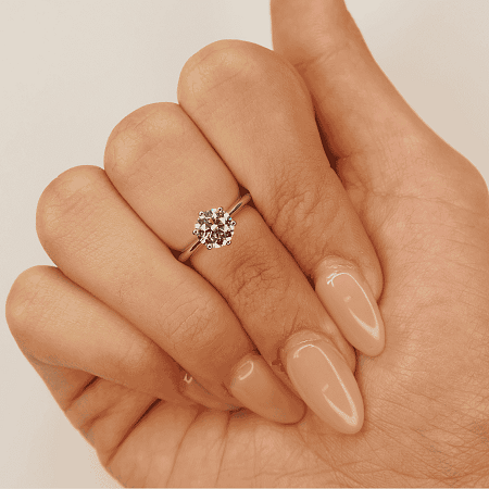 Tulip 1.01ct Round IGI LG Petal Engagement Ring