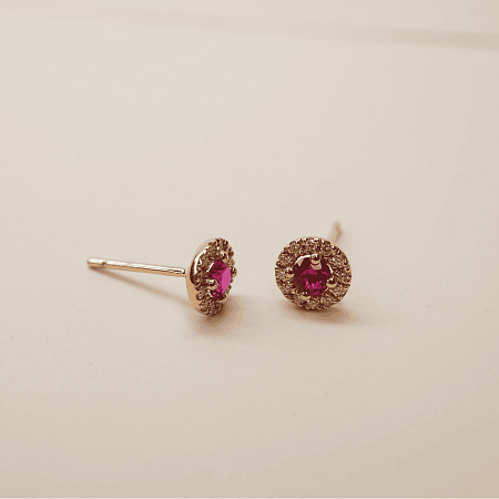 Earrings with 2 Lab Grown Rubies 0.72ct Total Weight