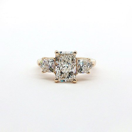Calista 3 Stones Ring with IGI LG Diamonds 3.2cts Total Weight