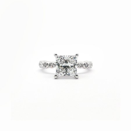 Cara Side Stones Ring with IGI LG Diamonds 2.9cts Total Weight