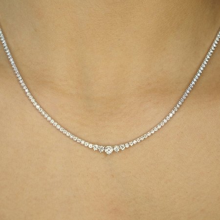 LG.18WG Graduating Tennis Necklace 3cts