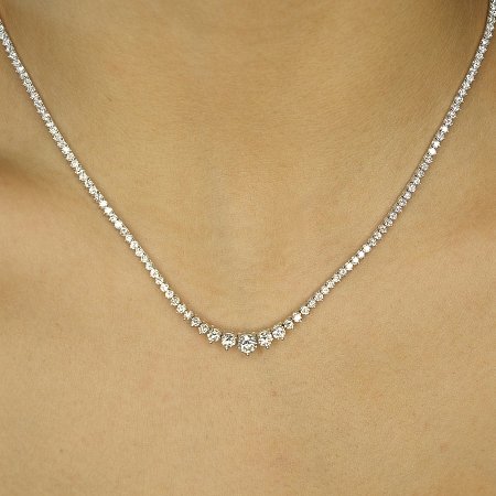 LG.18WG Graduating Tennis Necklace 5cts