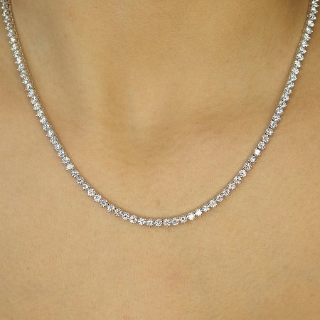 LG.18WG Graduating Tennis Necklace 10cts