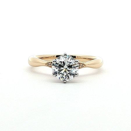 Tulip Petal Engagement Ring with IGI LG Diamonds 1.09cts Total Weight