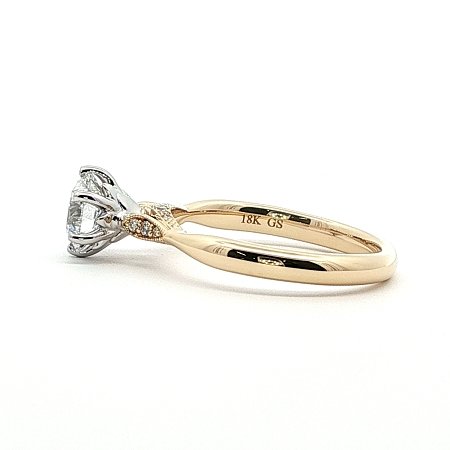 Tulip Petal Engagement Ring with IGI LG Diamonds 1.09cts Total Weight