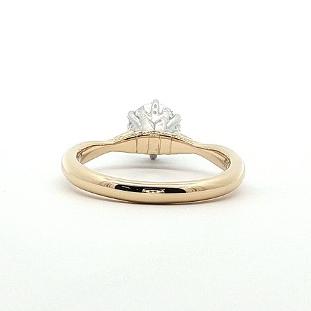 Tulip Petal Engagement Ring with IGI LG Diamonds 1.09cts Total Weight