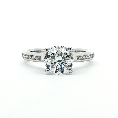 Dalia Side Stones Engagement Ring with IGI LG Diamond 1.7cts Total Weight