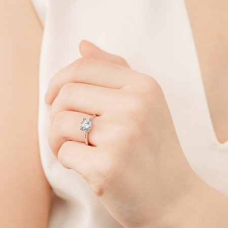 Tulip Engagement Ring with IGI LG Diamonds 1.54cts Total Weight