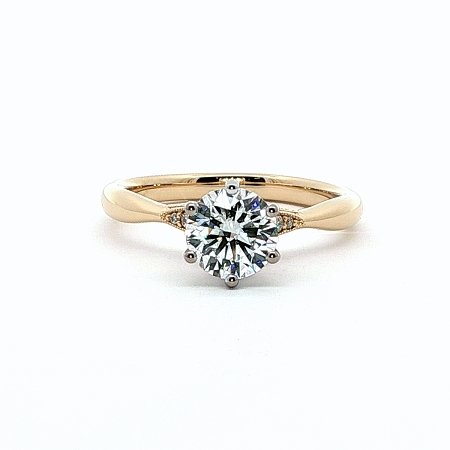 Tulip Petal Engagement Ring with IGI LG Diamonds 1.09cts Total Weight
