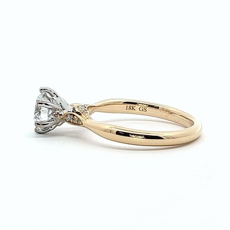 Tulip Petal Engagement Ring with IGI LG Diamonds 1.09cts Total Weight