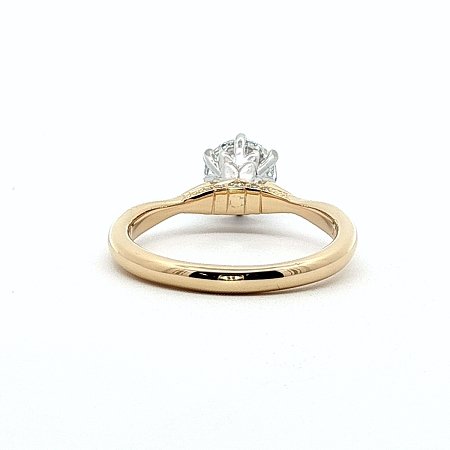 Tulip Petal Engagement Ring with IGI LG Diamonds 1.09cts Total Weight