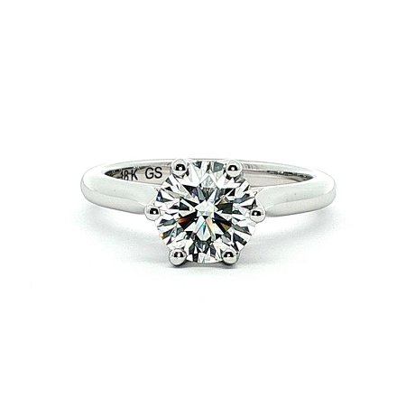 Tulip Engagement Ring with White IGI LG Diamond 1.55cts Total Weight