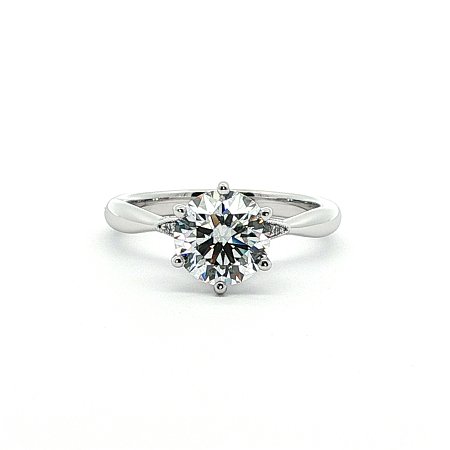 Tulip Petal Engagement Ring with IGI LG Diamond 1.69ct Total Weight