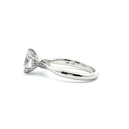 Tulip Petal Engagement Ring with IGI LG Diamond 1.69ct Total Weight