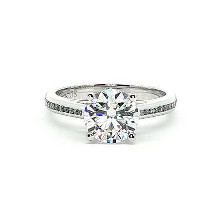 Cathedral Engagement Ring with IGI LG Diamonds 1.53ct Total Weight