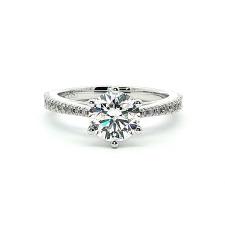 Cathedral Engagement Ring with IGI LG Diamonds 1.23ct Total Weight