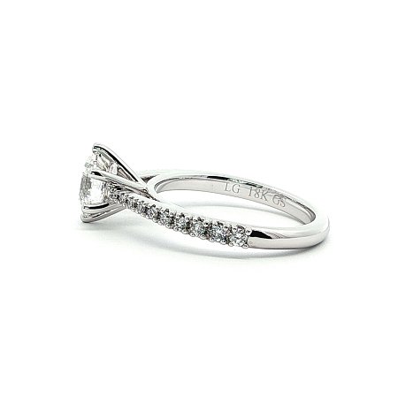 Cathedral Engagement Ring with IGI LG Diamonds 1.23ct Total Weight