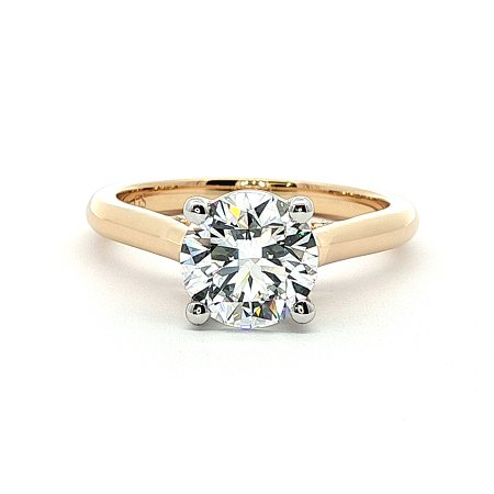 Cathedral Engagement Ring with IGI LG Diamonds 1.54ct Total Weight