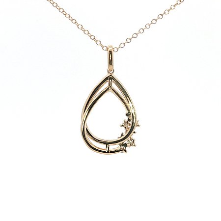 Diamond Drop Necklace with Natural Diamonds 0.20ct Total Weight