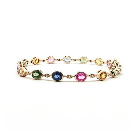 Multi‑Color Bracelet with Natural Sapphires 8.50cts Total Weight