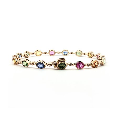 Multi‑Color Bracelet with Natural Sapphires 8.50cts Total Weight