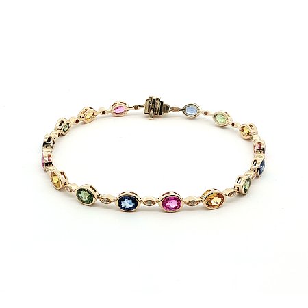 Multi‑Color Bracelet with Natural Sapphires 8.50cts Total Weight