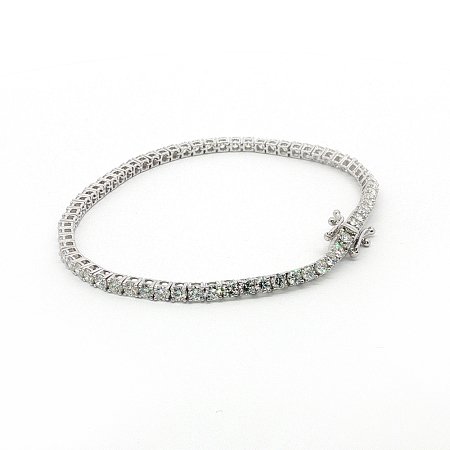 Tennis Bracelet with Round Natural Diamonds 4cts Total Weight