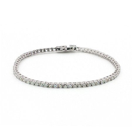 Tennis Bracelet with Round Natural Diamonds 4cts Total Weight