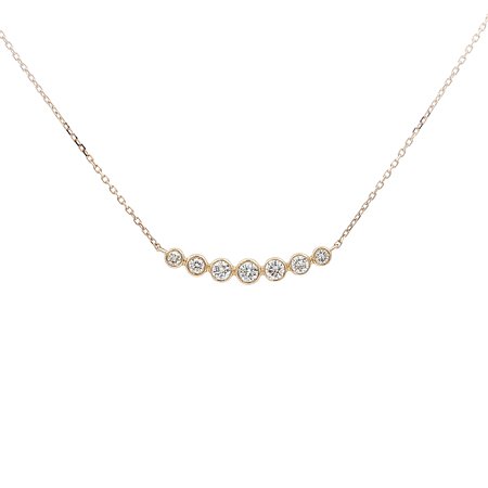 Round Lab Grown Diamond Bar Necklace 0.254ct Total Weight
