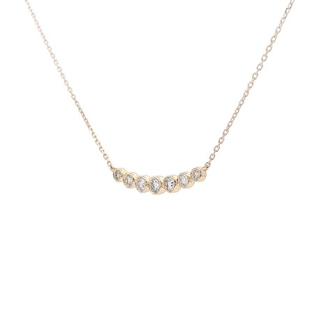 Round Lab Grown Diamond Bar Necklace 0.254ct Total Weight