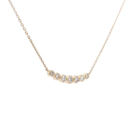 Round Lab Grown Diamond Bar Necklace 0.254ct Total Weight