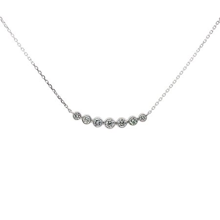 Round Lab Grown Diamond Bar Necklace 0.254ct Total Weight