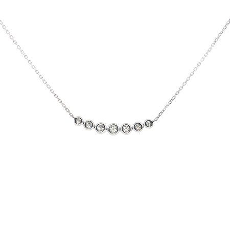 Round Lab Grown Diamond Bar Necklace 0.254ct Total Weight
