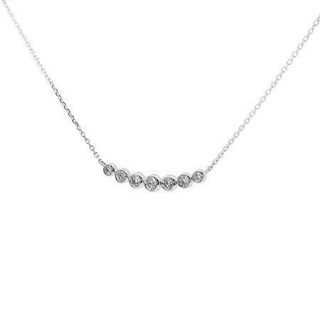 Round Lab Grown Diamond Bar Necklace 0.254ct Total Weight