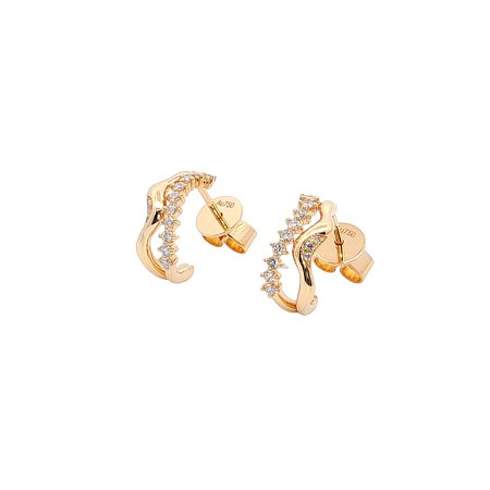Round Lab Grown Wavy Diamond Stud Earrings 0.216ct Total Weight