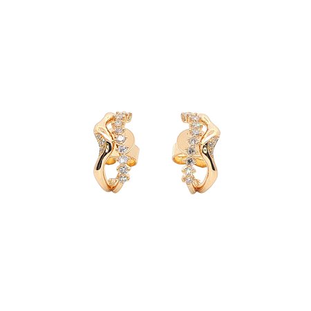Round Lab Grown Wavy Diamond Stud Earrings 0.216ct Total Weight