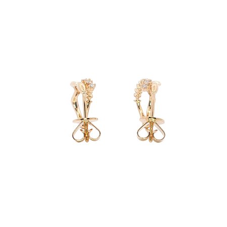 Round Lab Grown Wavy Diamond Stud Earrings 0.216ct Total Weight