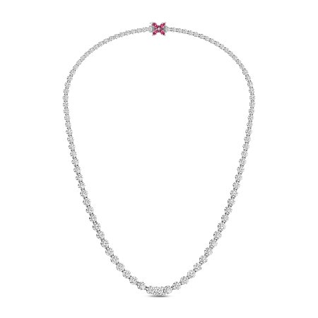 Graduating Tennis Necklace with LG Diamonds 17.08cts Total Weight