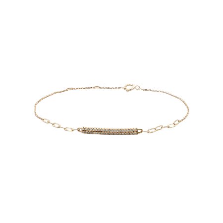 Round Lab Grown Pave Diamond Bar Bracelet 0.126ct Total Weight