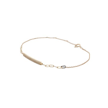 Round Lab Grown Pave Diamond Bar Bracelet 0.126ct Total Weight