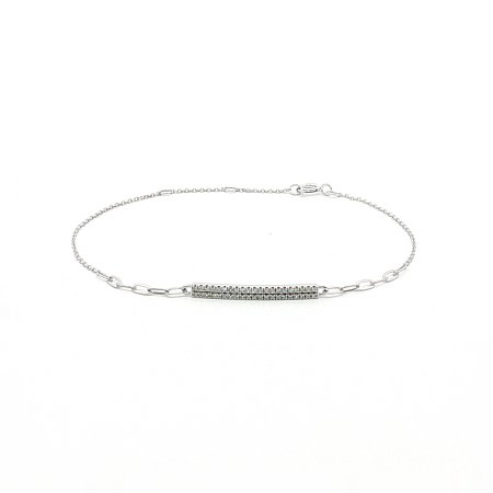 Round Lab Grown Pave Diamond Bar Bracelet 0.126ct Total Weight