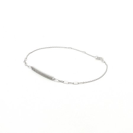 Round Lab Grown Pave Diamond Bar Bracelet 0.126ct Total Weight