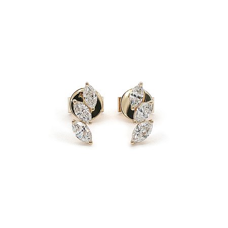 Marquise Lab Grown Diamond Stud Earrings 0.416ct Total Weight