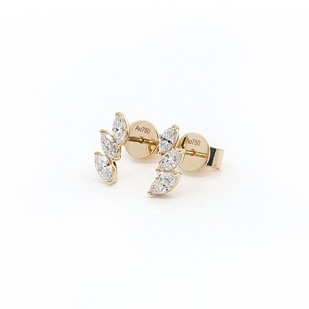 Marquise Lab Grown Diamond Stud Earrings 0.416ct Total Weight
