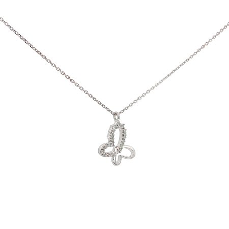 Round Lab Grown Butterfly Diamond Necklace 0.115ct Total Weight