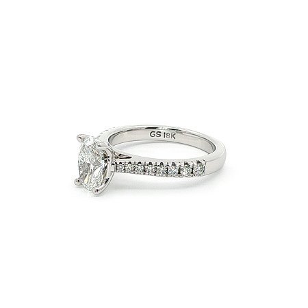 Tulip Engagement Ring with Natural Diamonds 0.2ct Total Weight