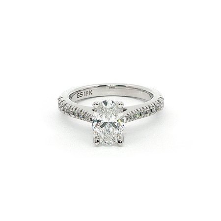Tulip Engagement Ring with Natural Diamonds 0.2ct Total Weight