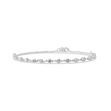 Mix Link Diamond Bracelet with Round Lab Grown 1.01ct Total Weight
